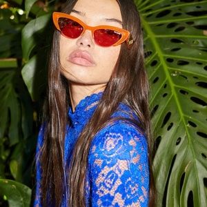 NEW Poppy Lissiman designer Solstice amber cateye sunglasses